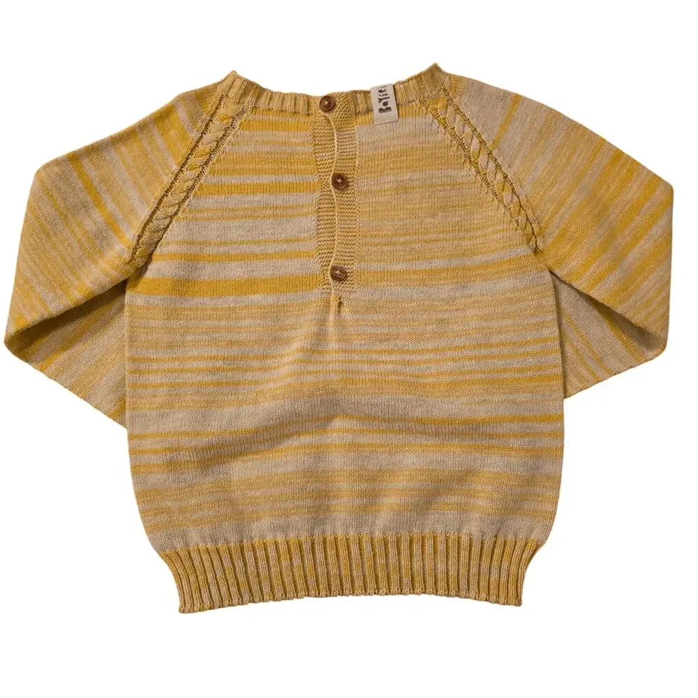 Bayiri Baby Organic Sweater‎ 18M Yellow Crewneck Soft Quiet Luxury Unisex NWT